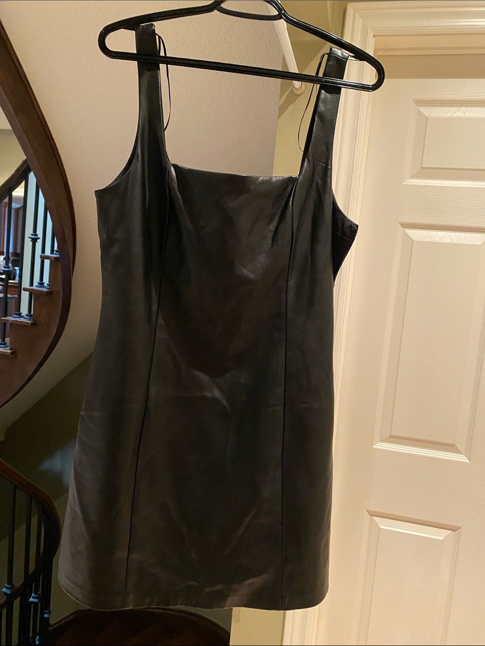 Dynamite Black Faux Leather Square-Neck Mini Dress